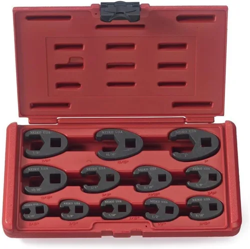 Miniatura 8 de Neiko 03324A, juego de llaves Crowfoot de 1/2" y 3/8”, 15 piezas, tamaños de llaves Crowfoot métricas de 8mm a 24mm, juego de llaves de tuerca