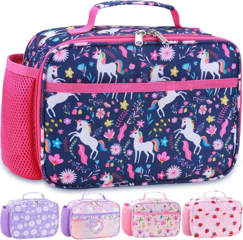 Miniatura 28 de RHCPFOVR Lonchera para niños – Lonchera aislada para niños y niñas, bolsa de almuerzo lavable y lonchera reutilizable para niños pequeños a prueba