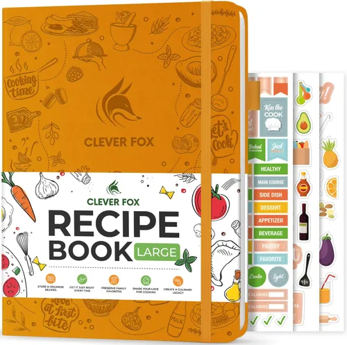 Miniatura 13 de Clever Fox Libro de recetas - Libro de cocina familiar en blanco - Diario de cocina vacío - Organizador de cuadernos para escribir recetas - Turquesa