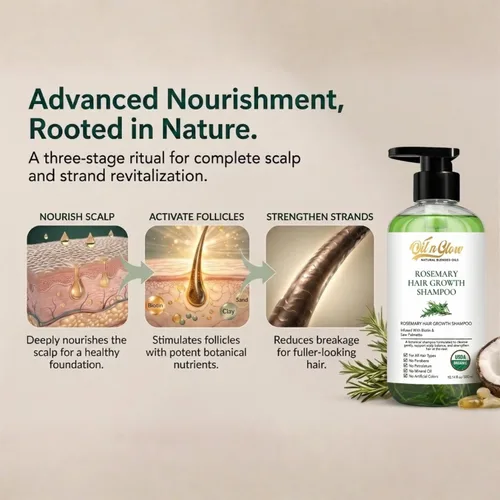 Miniatura 4 de Champú orgánico de romero USDA para el crecimiento del cabello para engrosar y fortalecer para hombres y mujeres con biotina, bloqueador DHT