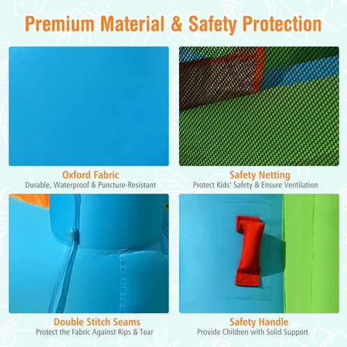 Miniatura 3 de HONEY JOY Tobogán acuático inflable, casa de rebote de agua gigante 8 en 1, parque de toboganes acuáticos con piscina de salpicaduras, gateo