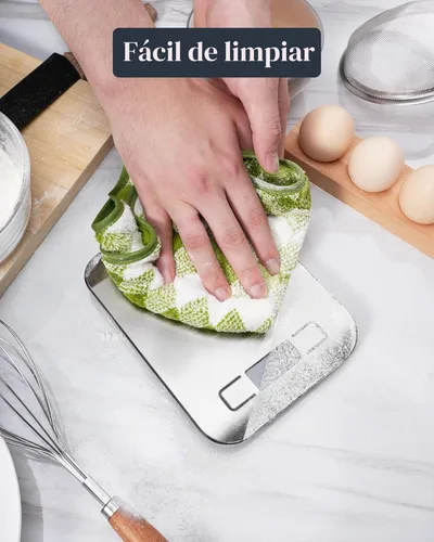 Miniatura 8 de Báscula de alimentos, báscula digital de cocina de 11 libras con pantalla LCD de 6 unidades y función de tara, diseño compacto para hornear, cocina