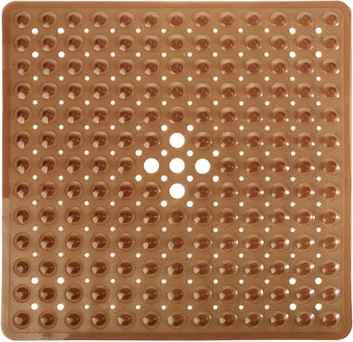 Miniatura 14 de Yimobra Tapete para ducha antideslizante, 21 x 21 pulgadas, tapete cuadrado suave para ducha con ventosas y agujeros de drenaje, tapetes para baño