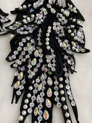 Miniatura 3 de Hecho a mano de 18 colores para coser diamantes de imitación de perlas de encaje apliques de perlas para coser a mano, parches para accesorios