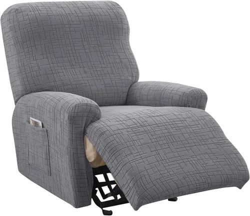 Miniatura 27 de KRFOONN Fundas elásticas para sillón reclinable con estampado, fundas para sillas reclinables de 4 piezas, fundas para sillón reclinable Lazy Boy