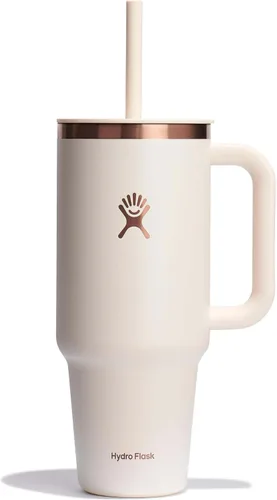Miniatura 22 de Hydro Flask Vaso de Viaje con Asa, Tapa y Pajita - Acero Inoxidable Aislado en 24 Oz Aloe