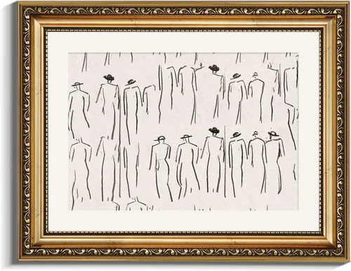Miniatura 44 de VIYYIEA Arte de Pared con Marco Dorado Impresión en Lienzo Decoración del Hogar para Sala de Estar Mujeres Leyendo Cuadros para Dormitorio Baño
