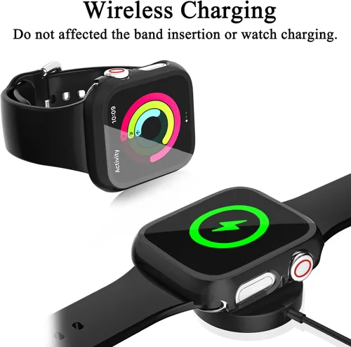 Miniatura 5 de Paquete de 12 fundas compatibles con Apple Watch de 1.575 pulgadas SE 3 SE 2 Series 6 5 4 SE con protector de pantalla de vidrio templado