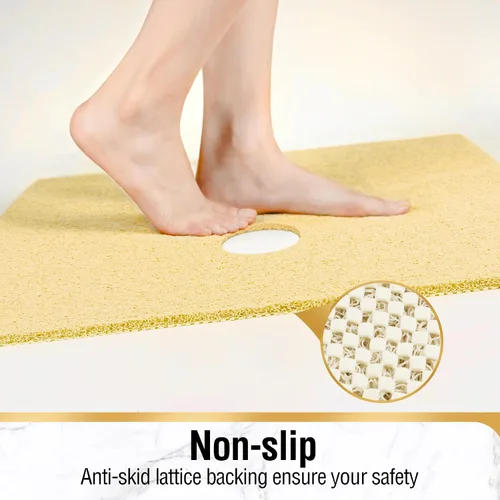 Miniatura 3 de HITSLAM - Tapete cuadrado para ducha, de 24 x 24 pulgadas, tapete de baño antideslizante para bañera, tapetes de baño de alcachofa de PVC suave
