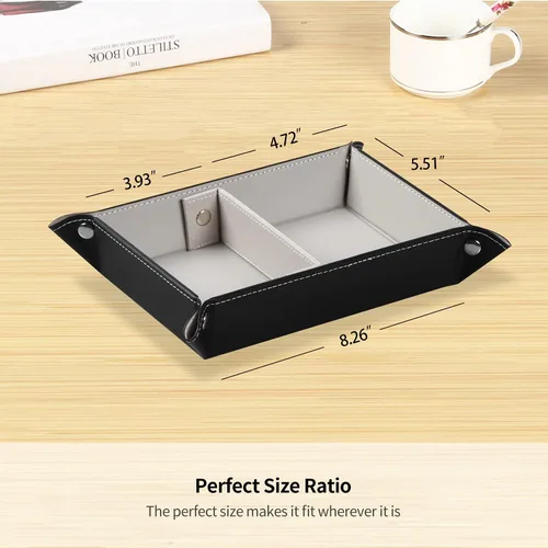 Miniatura 39 de Cuenco para llaves para hombres, soporte para entrada, mesita de noche, bandeja de valet para cosas de bolsillo, organizador de mesita de noche
