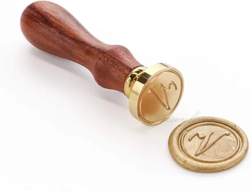 Miniatura 14 de VOOSEYHOME - Sello de cera, letra inicial escrita a mano con mango de palisandro, decoración en invitaciones, sobres de correo, tarjetas, libros