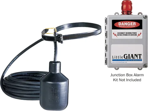 Miniatura 4 de Little Giant CFST Interruptor Flotante de Control de 115/230 Voltios (Sin Enchufe) para Paneles de Control y Alarmas con Cable de 20 Pies, Negro