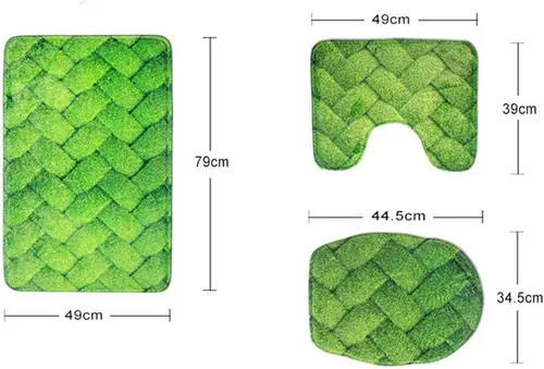 Miniatura 3 de FOR U DESIGNS Juego de tapetes de baño con moqueta, contorno y tapa, campana de lazo de Navidad, tapete decorativo suave para el hogar, dorado