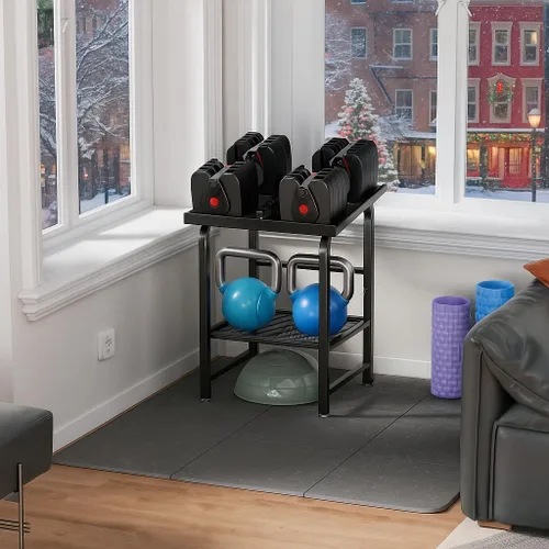 Miniatura 2 de Solo soporte para mancuernas con soporte de peso ajustable para carga de 500 libras, soporte de pesas resistente para gimnasio en casa