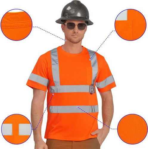 Miniatura 2 de AYKRM Hi Vis - Camiseta de seguridad reflectante ANSI Clase 3 de alta visibilidad (XS-6XL)