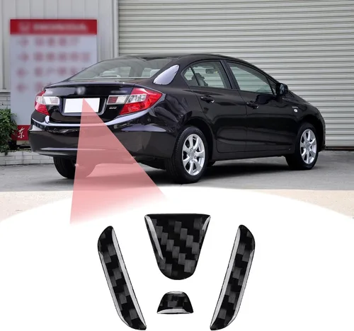 Compatible con Emblema del Portón Trasero del Automóvil Logo Moldura Accesorios Emblema de Fibra de Carbono Insignia Calcomanía Cubierta Adhesivo