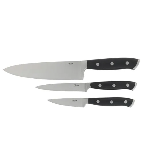 Miniatura 13 de Oster Evansville - Juego de cuchillos de cocina de 14 piezas, acero inoxidable con asas blancas de lino - Cuchillos para cocina Lino Blanco