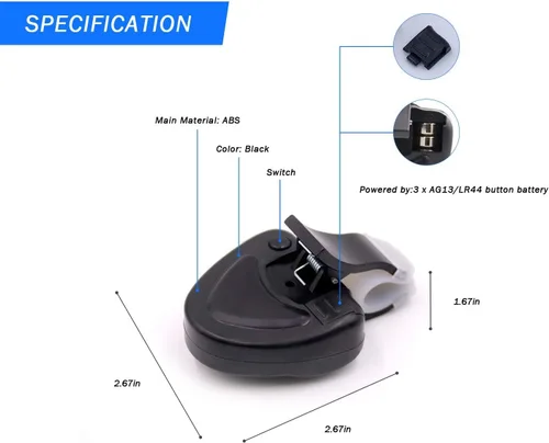 Miniatura 4 de 4 x Bombilla LED electrónica de pesca negra con alarma de sonido y alarma audible