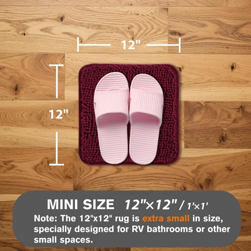 Miniatura 651 de Alfombra de baño pequeña de 12 x 18 pulgadas, lavable y absorbente, antideslizante, alfombra de baño de felpilla gruesa y suave para baño, ducha