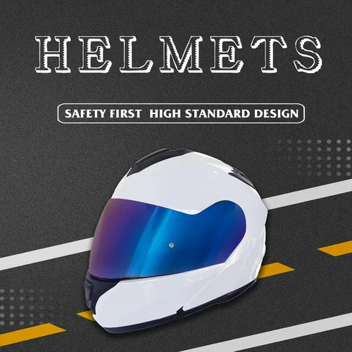 Miniatura 6 de KRN Casco de motocicleta para adultos, casco modular abatible aprobado por DOT, casco de carreras callejeras con visera de color y pasamontañas