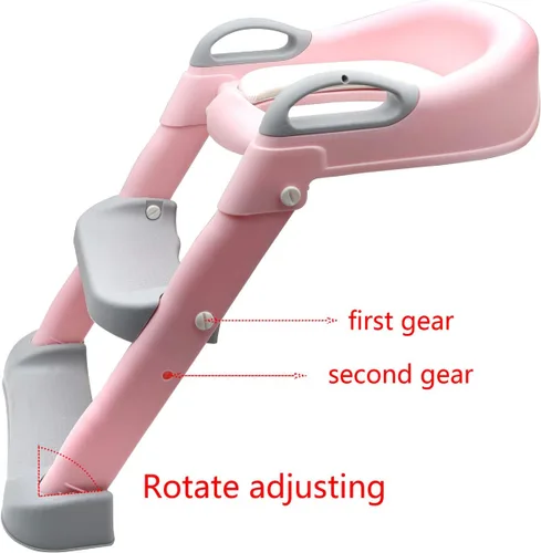 Miniatura 6 de Asiento de escalera de inodoro clásico para entrenamiento para ir al baño con cojín mejorado, silla de inodoro/entrenador de inodoro para bebés Kit