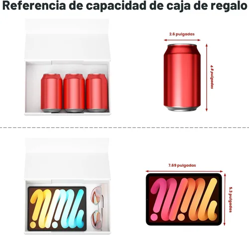 Miniatura 3 de RYDDOY Caja de Regalo Blanca, 9.5x6x3'' Cajas de Regalo para Regalos con Tapas Cierre Magnético Rectangular Plegable para Caja de Propuesta de Dama