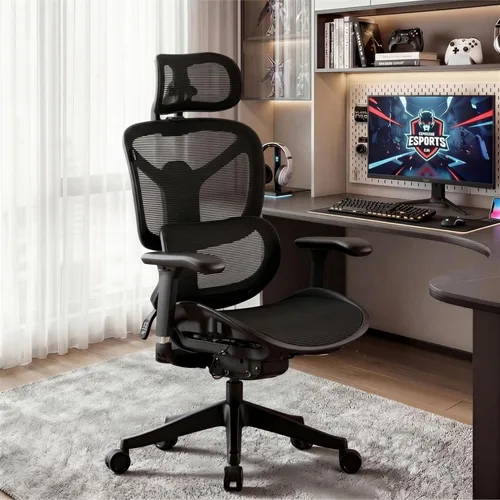 Miniatura 12 de WELAX S9 Pro - Silla de oficina ergonómica de malla con reposapiés y reposabrazos ajustables 6D, silla de escritorio cómoda, profundidad del asiento