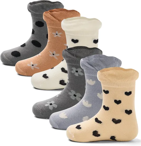 Miniatura 6 de Calcetines de algodón para bebés y niños pequeños con empuñaduras, antideslizantes, 6