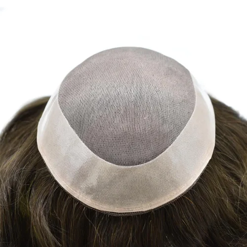 Miniatura 3 de Toupee para hombres cabello humano real fino mono para hombre sistema de reemplazo de piezas de pelo para hombre tupé NPU Hairpieces para hombres