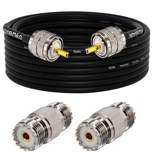 Miniatura 41 de Cable de puente PL259 de 1 pie - Cable coaxial RG58 de 15 pulgadas corto 50 ohmios coaxial para medidor SWR radio de radioaficionado radio CB