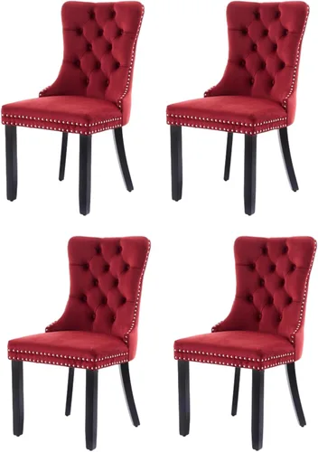 Miniatura 30 de Juego de 6 sillas de comedor modernas para sala de estar, cocina, patas de madera maciza, cojín acolchado de tela de lino, asiento y respaldo