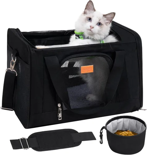 ROYPET Transportador para gatos, bolsa portátil para mascotas para gatos y perros pequeños, bolsa plegable de malla suave y a prueba de arañazos