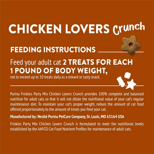 Miniatura 9 de Purina Friskies Golosinas para Gatos, Party Mix Chicken Lovers Crunch - Bolsa de 20 Oz