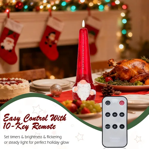 Miniatura 4 de Velas sin llama de Navidad con control remoto, vela de cuenta regresiva de Navidad, velas con cuenta regresiva de Santa Claus a Navidad operadas por