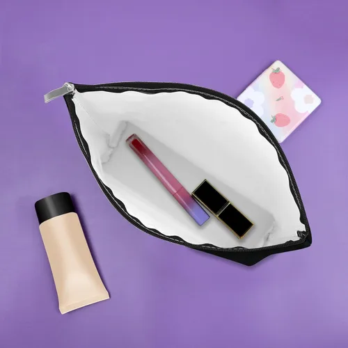 Miniatura 5 de Sazuwu Bolsa de maquillaje de regalo para amantes del bingo, Negro & Rosado