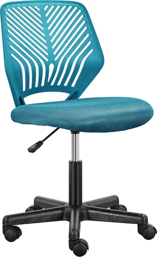 Miniatura 13 de Topeakmart Silla de escritorio sin brazos, soporte lumbar de malla, ergonómica, giratoria para espacios pequeños, gris oscuro