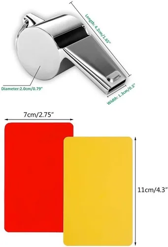 Miniatura 3 de Golvery Kit de fútbol - Silbato de metal con juego de tarjetas de árbitro, tarjetas de árbitro para fútbol de fútbol, kits de árbitro ideales