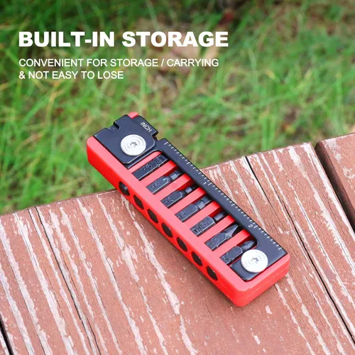 Miniatura 5 de HAUTMEC - Multiherramienta para bicicleta 7 en 1 con llaves hexagonales, destornilladores, regla, palancas de articulación, llavero para kit