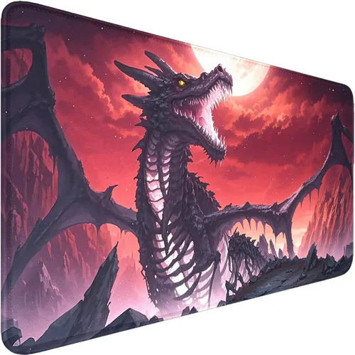 Miniatura 17 de Tapete de juego para MTG, bordes cosidos, TCG, 24 x 14 pulgadas, antideslizante, Dragon MTG, superficie lisa, base de goma, alfombrilla de mouse