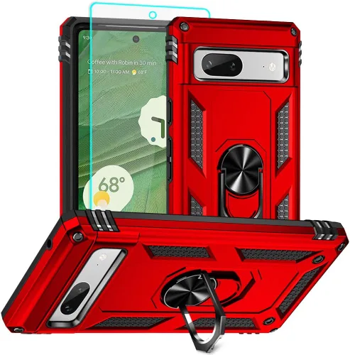 Miniatura 29 de Funda para Pixel 6a, Google Pixel 6A con protector de pantalla HD, [grado militar de 16 pies probada en caídas], anillo protector a prueba de golpes