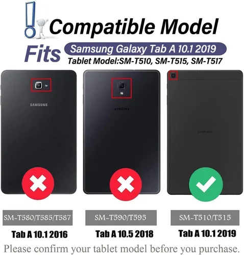 Miniatura 2 de Funda con teclado táctil retroiluminado para Samsung Galaxy Tab A 10.1 versión 2019, teclado inalámbrico retroiluminado arcoíris de 3 zonas