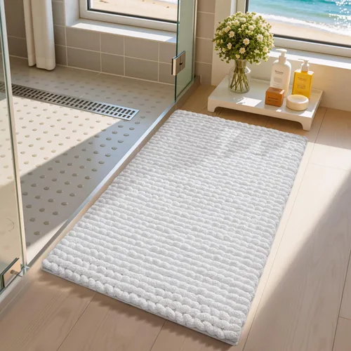 Miniatura 7 de LUMI Alfombra de Baño de Lujo, Tapete de Baño Ultra Suave de Secado Rápido, Alfombra de Baño de Chenilla Gruesa Absorbente Antideslizante, Tapete
