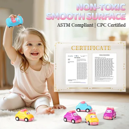 Miniatura 7 de Dwi Dowellin Juguete de avión rosa con 6 camiones y tapete de juego, avión con luces y sonidos para niños y niñas de 3, 4, 5, 6, 7 años