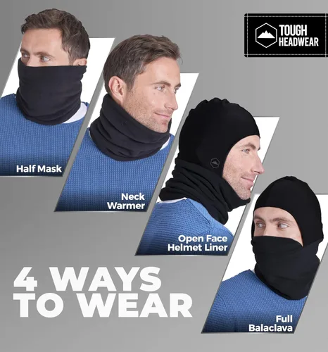 Miniatura 6 de Calentador de cuello de invierno, pasamontañas de forro polar, máscara de esquí para hombres y mujeres, máscara facial de invierno para clima frío