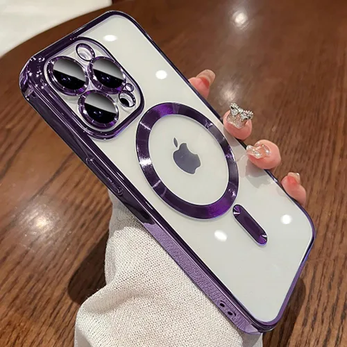 Miniatura 14 de Funda magnética para iPhone 12 Pro Max transparente compatible con MagSafe Funda protectora de lente de cámara integrada para iPhone 12 Pro Max