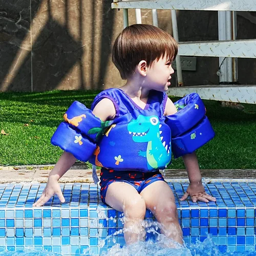 Miniatura 8 de DOOHALO Flotadores de natación para niños de 28 a 70 libras, chaleco flotante de hombro para niños de 2 a 8 años de edad, para niños y niñas, bebés