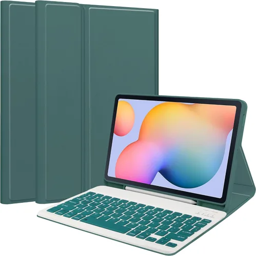 Miniatura 13 de Teclado a color para Samsung Galaxy Tab A8 de 10.5 pulgadas 2022 (SM-X200/X205/X207) Funda de teclado con Bluetooth desmontable extraíble (azul)