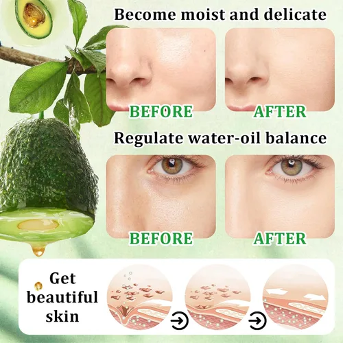 Miniatura 6 de Juego de 10 piezas de cuidado de la piel de aguacate con limpiador facial, tónico, suero facial, crema facial, crema para ojos, bálsamo labial