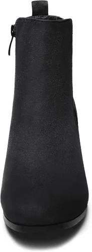 Miniatura 4 de DREAM PAIRS Botas elásticas Gore Chelsea para mujer, botines de tacón grueso