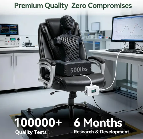 Miniatura 6 de Vogue Furniture Direct Silla de Oficina Grande y Alta 500 libras, Silla de Escritorio de Cuero PU de Respaldo Alto para Trabajo Pesado, Silla